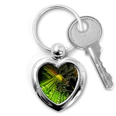 Electronics Machine Technology Circuit Electronic Computer Technics Detail Psychedelic Abstract Patt Key Chains (heart)  by BangZart