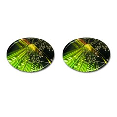 Electronics Machine Technology Circuit Electronic Computer Technics Detail Psychedelic Abstract Patt Cufflinks (oval) by BangZart