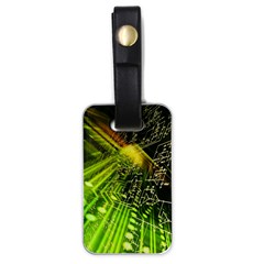 Electronics Machine Technology Circuit Electronic Computer Technics Detail Psychedelic Abstract Patt Luggage Tags (one Side)  by BangZart