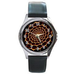 Honeycomb Art Round Metal Watch by BangZart