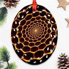 Honeycomb Art Oval Filigree Ornament (two Sides) by BangZart