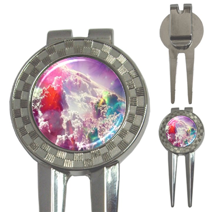 Clouds Multicolor Fantasy Art Skies 3-in-1 Golf Divots