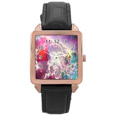 Clouds Multicolor Fantasy Art Skies Rose Gold Leather Watch  by BangZart