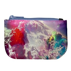 Clouds Multicolor Fantasy Art Skies Large Coin Purse by BangZart