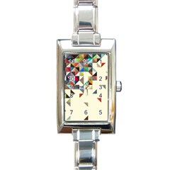 Retro Pattern Of Geometric Shapes Rectangle Italian Charm Watch by BangZart