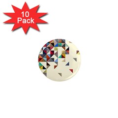 Retro Pattern Of Geometric Shapes 1  Mini Magnet (10 Pack)  by BangZart