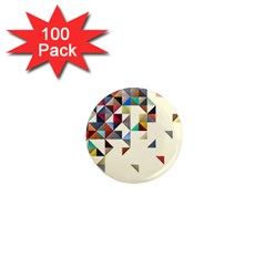 Retro Pattern Of Geometric Shapes 1  Mini Magnets (100 Pack)  by BangZart