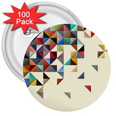 Retro Pattern Of Geometric Shapes 3  Buttons (100 Pack)  by BangZart