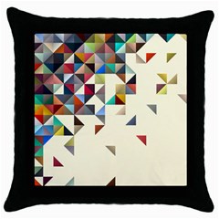 Retro Pattern Of Geometric Shapes Throw Pillow Case (black) by BangZart