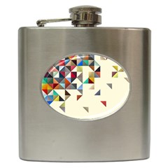 Retro Pattern Of Geometric Shapes Hip Flask (6 Oz) by BangZart