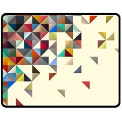 Retro Pattern Of Geometric Shapes Fleece Blanket (medium) 