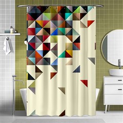 Retro Pattern Of Geometric Shapes Shower Curtain 48  X 72  (small) 