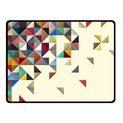 Retro Pattern Of Geometric Shapes Double Sided Fleece Blanket (small) 