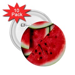 Fresh Watermelon Slices Texture 2 25  Buttons (10 Pack)  by BangZart