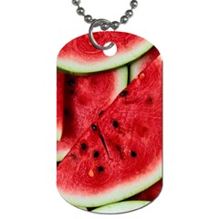 Fresh Watermelon Slices Texture Dog Tag (two Sides) by BangZart