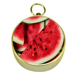 Fresh Watermelon Slices Texture Gold Compasses