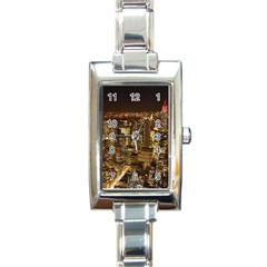 New York City At Night Future City Night Rectangle Italian Charm Watch by BangZart