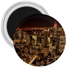 New York City At Night Future City Night 3  Magnets by BangZart