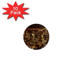 New York City At Night Future City Night 1  Mini Magnet (10 Pack)  by BangZart