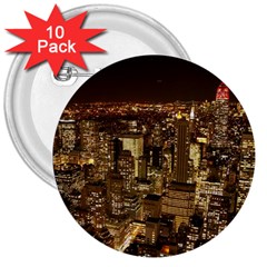 New York City At Night Future City Night 3  Buttons (10 Pack)  by BangZart