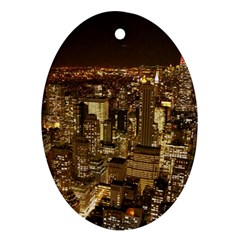 New York City At Night Future City Night Oval Ornament (two Sides) by BangZart