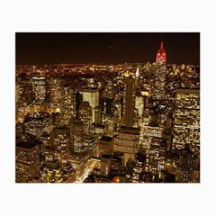 New York City At Night Future City Night Small Glasses Cloth (2-side) by BangZart