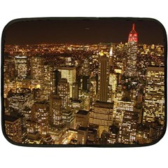 New York City At Night Future City Night Double Sided Fleece Blanket (mini)  by BangZart