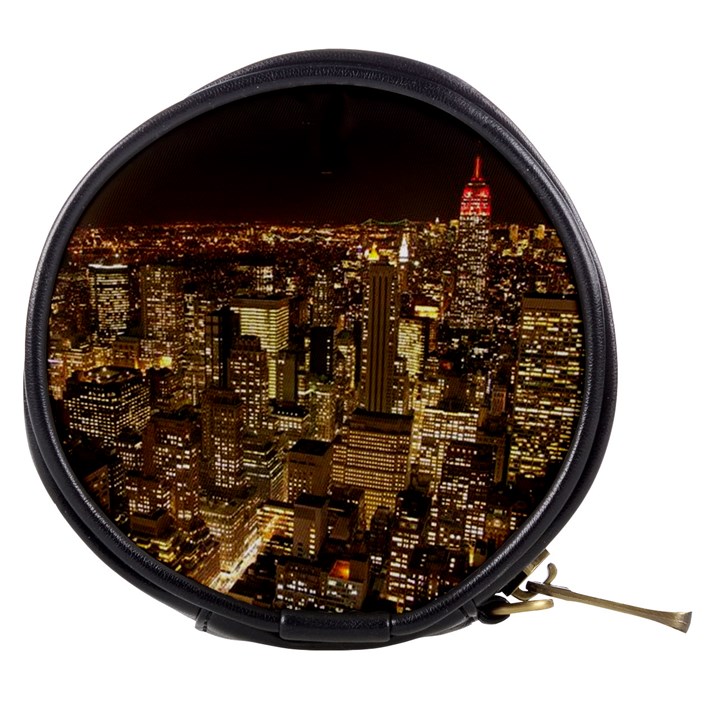 New York City At Night Future City Night Mini Makeup Bags