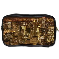 New York City At Night Future City Night Toiletries Bags by BangZart