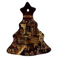 New York City At Night Future City Night Christmas Tree Ornament (two Sides) by BangZart