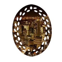 New York City At Night Future City Night Oval Filigree Ornament (two Sides) by BangZart