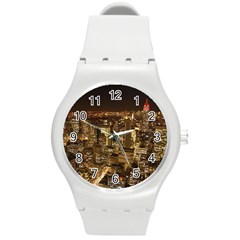 New York City At Night Future City Night Round Plastic Sport Watch (m) by BangZart