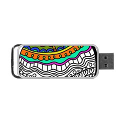 Abstract Apple Art Colorful Portable Usb Flash (two Sides) by Nexatart