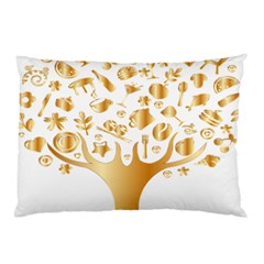 Abstract Book Floral Food Icons Pillow Case