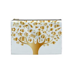 Abstract Book Floral Food Icons Cosmetic Bag (medium)  by Nexatart