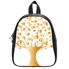 Abstract Book Floral Food Icons School Bags (Small) 