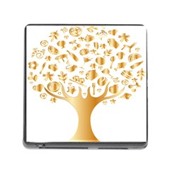 Abstract Book Floral Food Icons Memory Card Reader (Square)