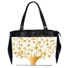 Abstract Book Floral Food Icons Office Handbags (2 Sides) 