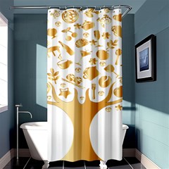 Abstract Book Floral Food Icons Shower Curtain 36  x 72  (Stall) 