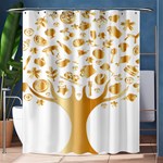 Abstract Book Floral Food Icons Shower Curtain 60  x 72  (Medium)  60 x72  Curtain