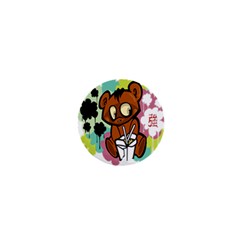 Bear Cute Baby Cartoon Chinese 1  Mini Magnets by Nexatart