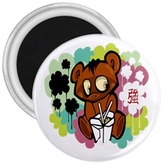 Bear Cute Baby Cartoon Chinese 3  Magnets by Nexatart