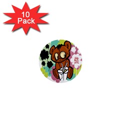 Bear Cute Baby Cartoon Chinese 1  Mini Buttons (10 Pack)  by Nexatart