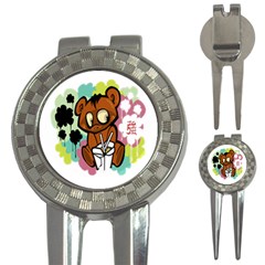 Bear Cute Baby Cartoon Chinese 3-in-1 Golf Divots by Nexatart