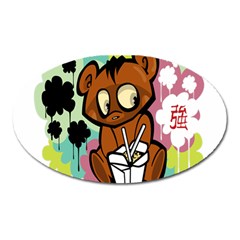 Bear Cute Baby Cartoon Chinese Oval Magnet by Nexatart