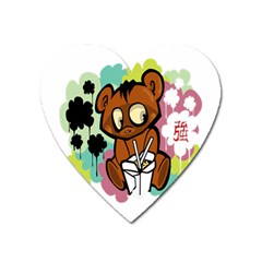 Bear Cute Baby Cartoon Chinese Heart Magnet by Nexatart