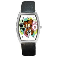 Bear Cute Baby Cartoon Chinese Barrel Style Metal Watch by Nexatart