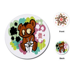 Bear Cute Baby Cartoon Chinese Playing Cards (round)  by Nexatart