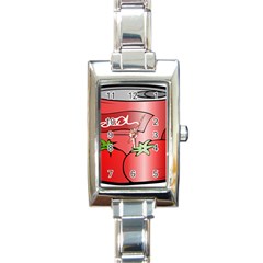 Beverage Can Drink Juice Tomato Rectangle Italian Charm Watch by Nexatart