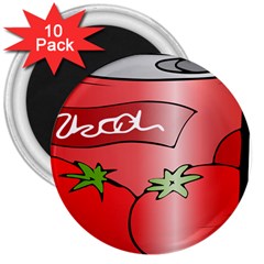 Beverage Can Drink Juice Tomato 3  Magnets (10 Pack)  by Nexatart